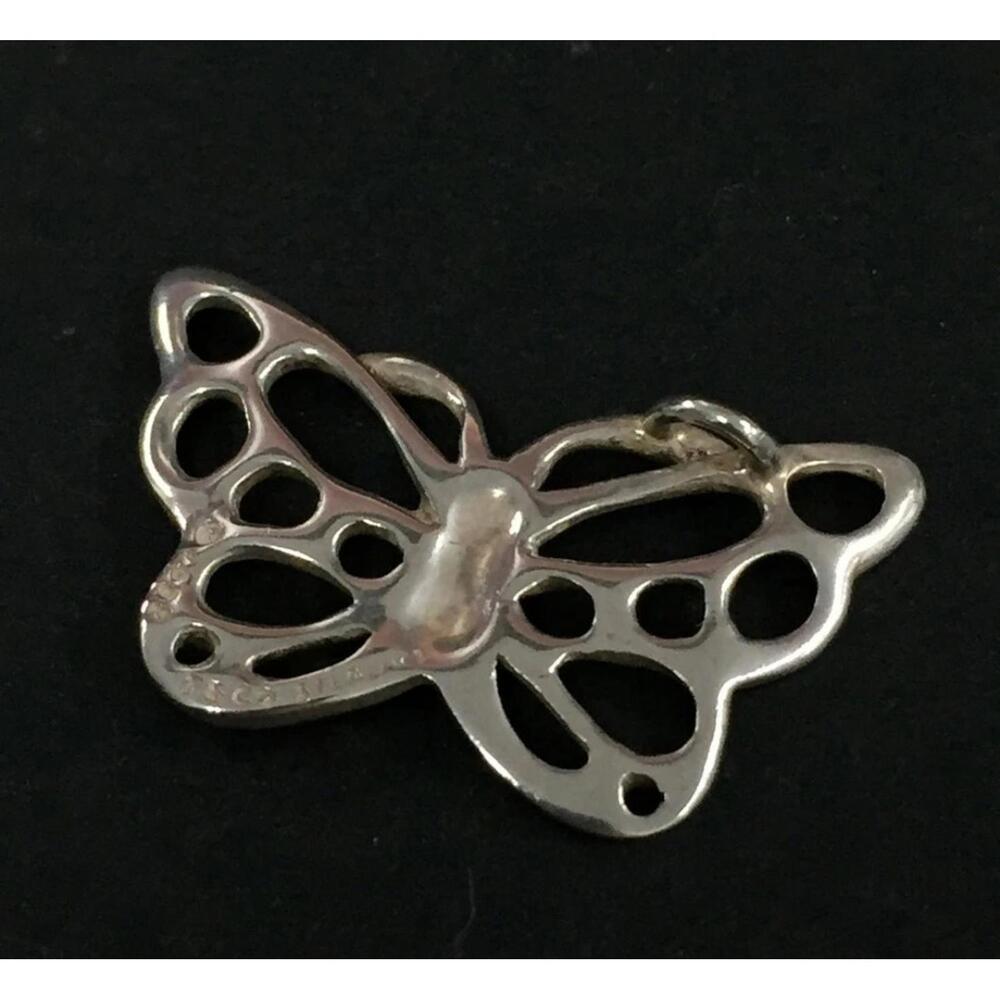 Rare Vintage Version! Tiffany & Co.  Butterfly Charm Pendant Necklace 925 Silver